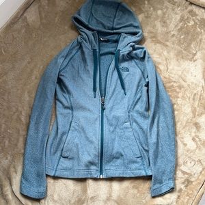 XS women’s north face blue zip up jacket